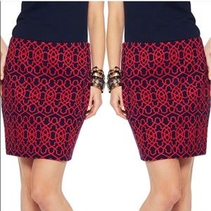 Navy/Cherry Printed C. Wonder Skirt